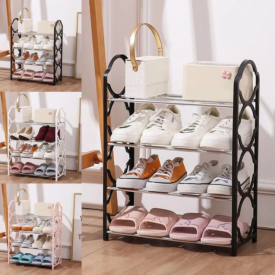 4 Layer Multipurpose Metal Shelf Rack 🗄️ | Space Saving Storage Organizer for Kitchen, Living & Study Room ✨