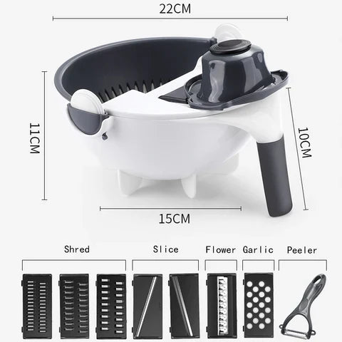 Multifunctional Vegetable Cutter With Drain Basket