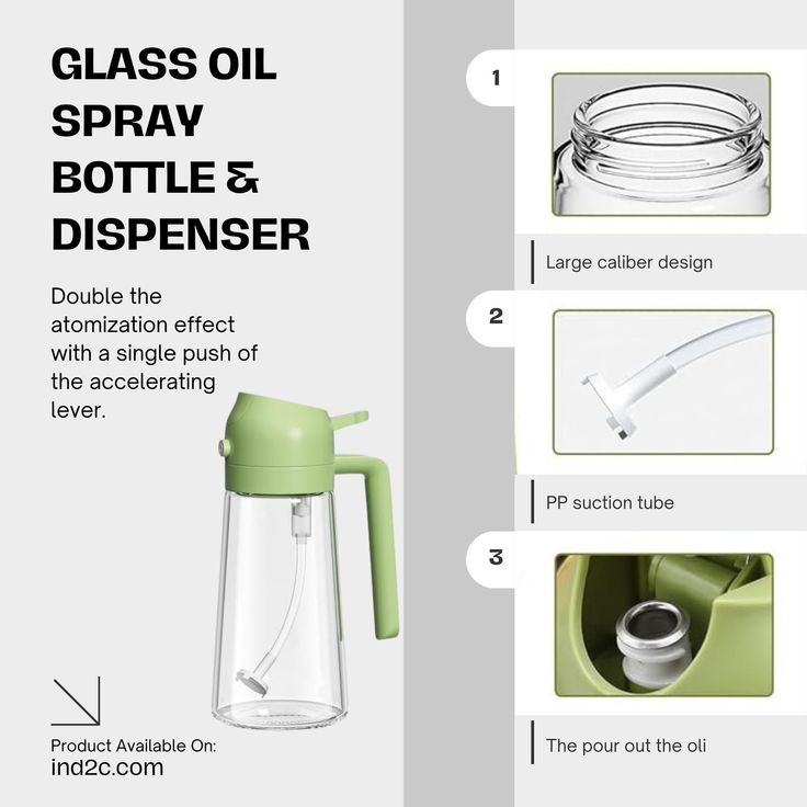 2 In 1 Oil Sprayer Bottle Kitchen Tool For Cooking Baking BBQ Easy Spray And Convenient Use - 400ML