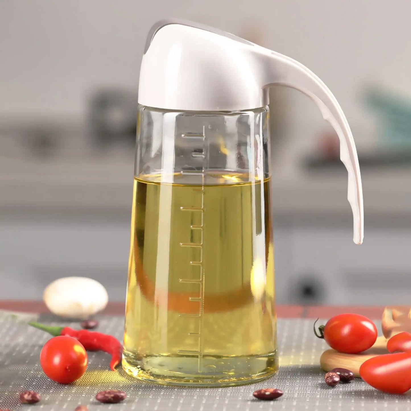 Glass Oil Jar Home Leak Proof Oil Bottle Kitchen Automatic Opening And Closing Seasoning Oil Bottle Vinegar Bottle