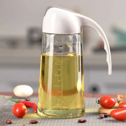 Glass Oil Jar Home Leak Proof Oil Bottle Kitchen Automatic Opening And Closing Seasoning Oil Bottle Vinegar Bottle