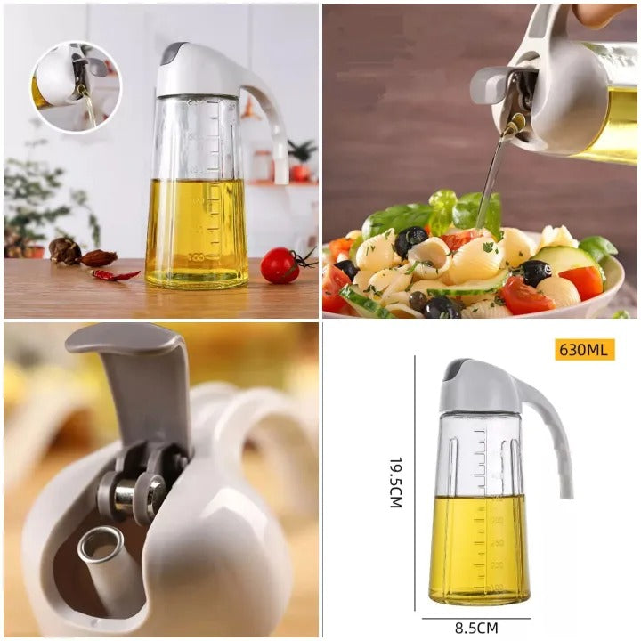 Glass Oil Jar Home Leak Proof Oil Bottle Kitchen Automatic Opening And Closing Seasoning Oil Bottle Vinegar Bottle
