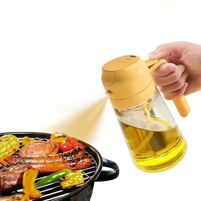 2 In 1 Oil Sprayer Bottle Kitchen Tool For Cooking Baking BBQ Easy Spray And Convenient Use - 400ML
