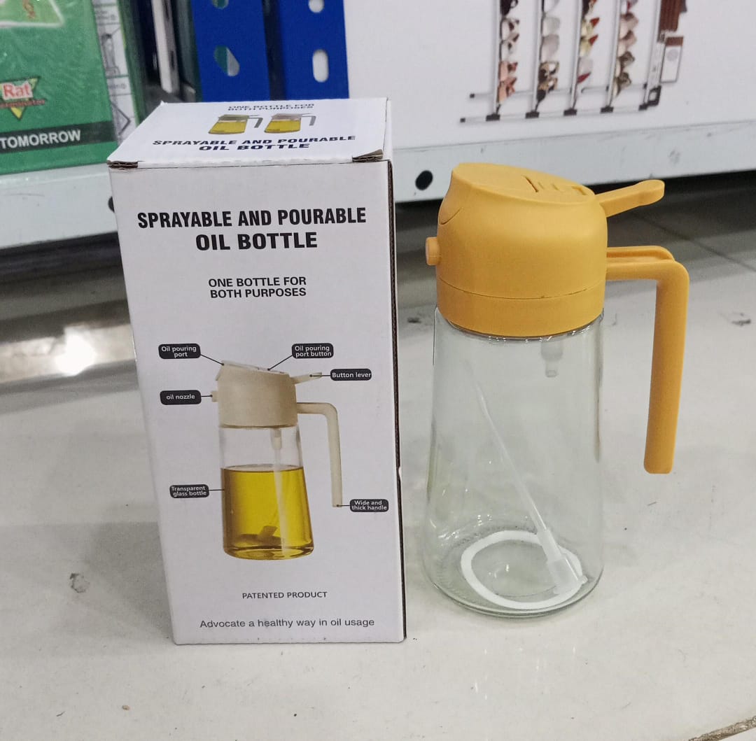 2 In 1 Oil Sprayer Bottle Kitchen Tool For Cooking Baking BBQ Easy Spray And Convenient Use - 400ML
