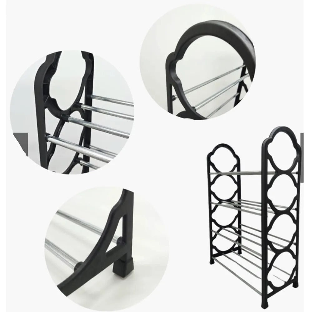 4 Layer Multipurpose Metal Shelf Rack 🗄️ | Space Saving Storage Organizer for Kitchen, Living & Study Room ✨