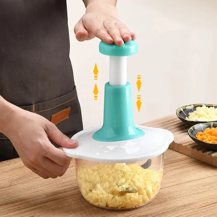2L Manual Hand Push Chopper & Multifunctional Mixer