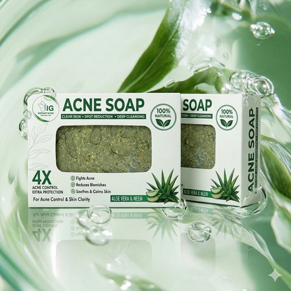 Acne Defence Soap with Neem & Tea Tree Oil – Deep Cleansing Herbal Soap