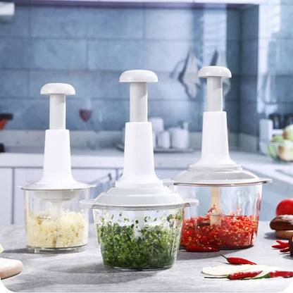 2L Manual Hand Push Chopper & Multifunctional Mixer
