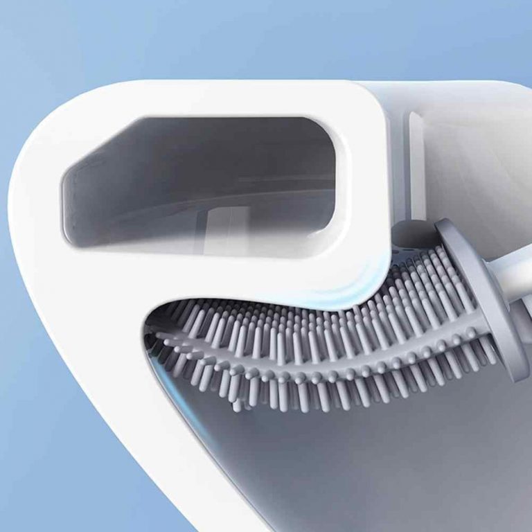 Bathroom Cleaning Silicone Toilet Brush With Holder