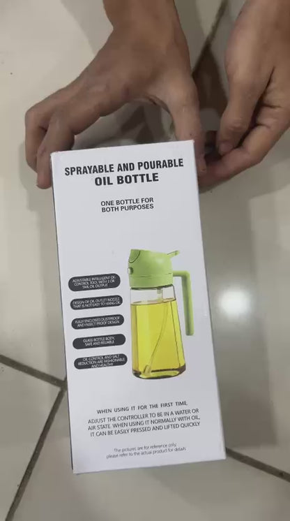 2 In 1 Oil Sprayer Bottle Kitchen Tool For Cooking Baking BBQ Easy Spray And Convenient Use - 400ML