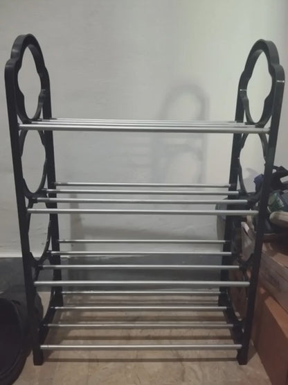 4 Layer Multipurpose Metal Shelf Rack 🗄️ | Space Saving Storage Organizer for Kitchen, Living & Study Room ✨