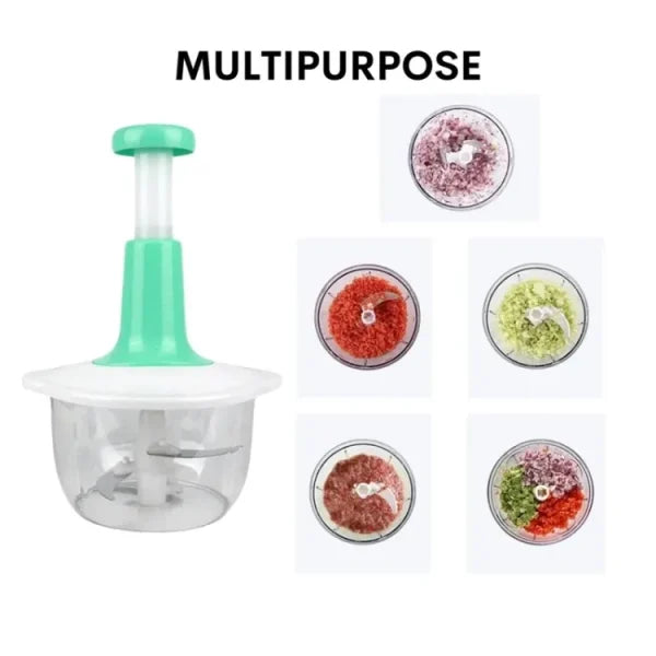 2L Manual Hand Push Chopper & Multifunctional Mixer