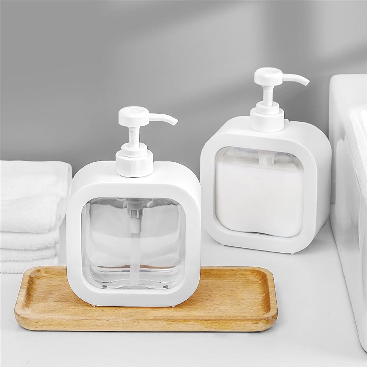 Portable Refillable Soap Dispenser Bottle – 300ml/500ml Pump Bottle for Shampoo, Lotion & Liquid Soap