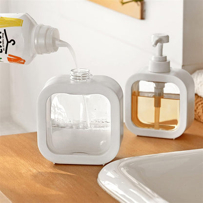 Portable Refillable Soap Dispenser Bottle – 300ml/500ml Pump Bottle for Shampoo, Lotion & Liquid Soap