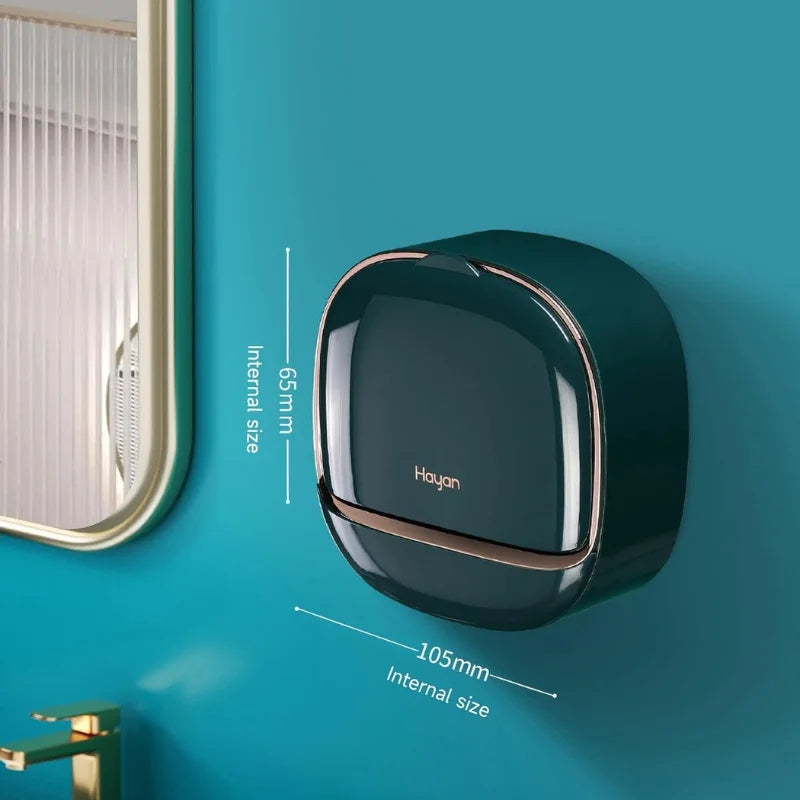 Milky White | Self-Adhesive Wall-Mounted Luxury Soap Holder with Lid and Drainage Tray