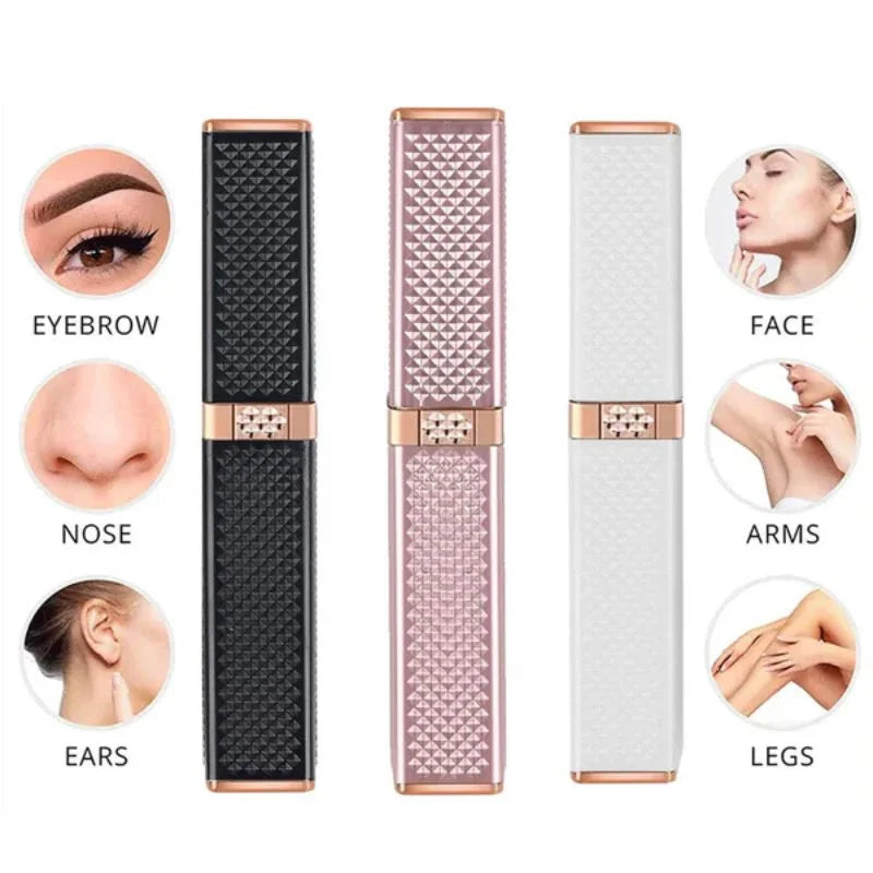 2-in-1 Flawless Facial Hair Remover & Eyebrow Trimmer | USB Rechargeable, Painless & Portable