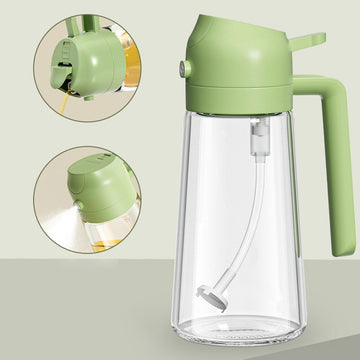2 In 1 Oil Sprayer Bottle Kitchen Tool For Cooking Baking BBQ Easy Spray And Convenient Use - 400ML